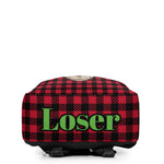 Loser Logo Plaid Backpack